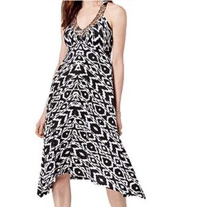 INC beaded ikat midi dress